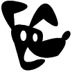 Black and white doggy face